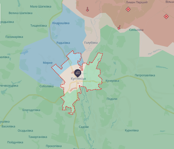 Куп’янськ, 29 грудня 2025 рік. Джерело: DeepState