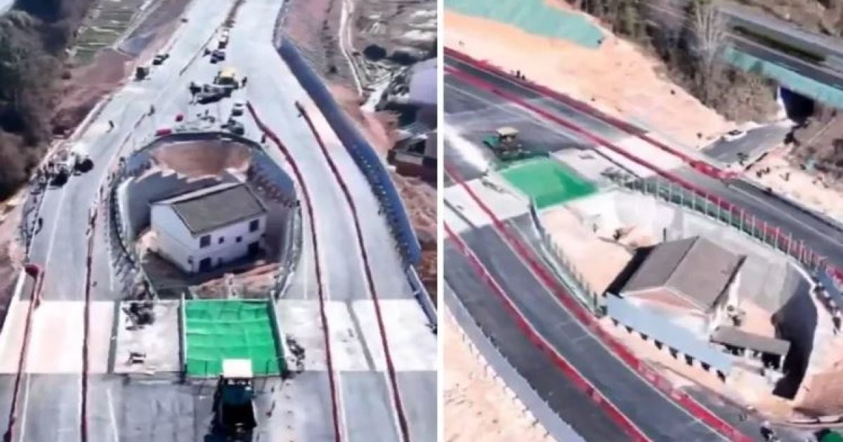 Человек живет посреди автомагистрали / Фото: x.com/IbraHasan_