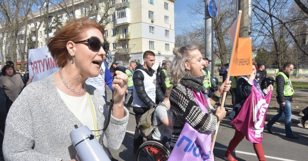Марш женщин в Херсоне