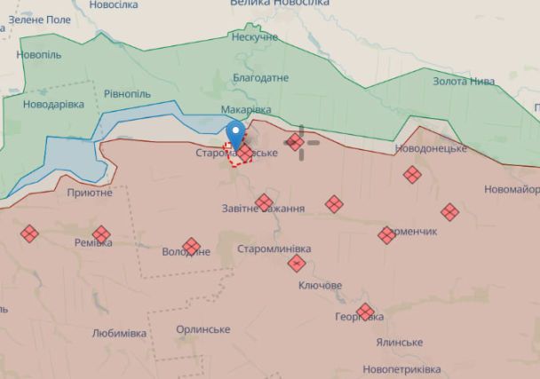 Де розташоване Старомайське Донецької області. ФОТО: DeepStateMap