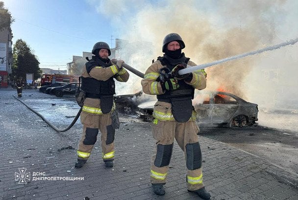 Атака РФ на Павлоград / © ДСНС України