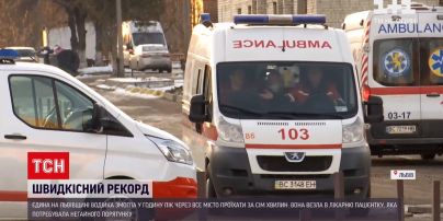 Женщина-водитель кареты скорой промчалась за 7 минут через весь Львов в час пик