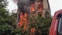 Пожежа  у будівлі на Голосіївському проспекті в Києві
