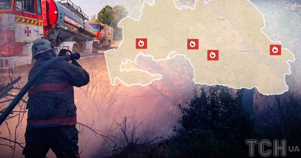 Пожежа у Зоні відчуження - осередків займання стає більше / Колаж ТСН.ua