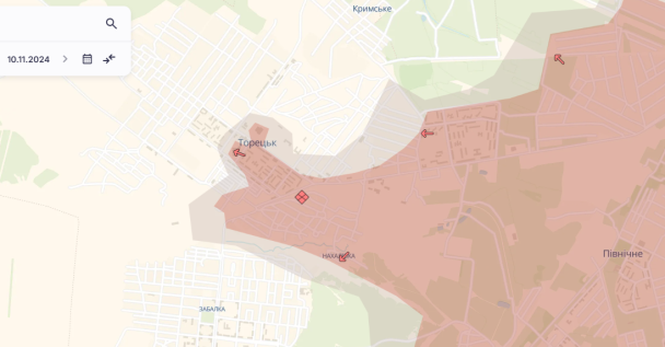 Продвижение РФ в Торецке / © Deepstatemap