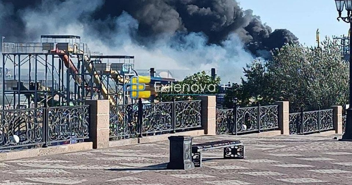 Порт у російському Єйську після повідомлень про атаку БПЛА. Фото: Exilenova+
