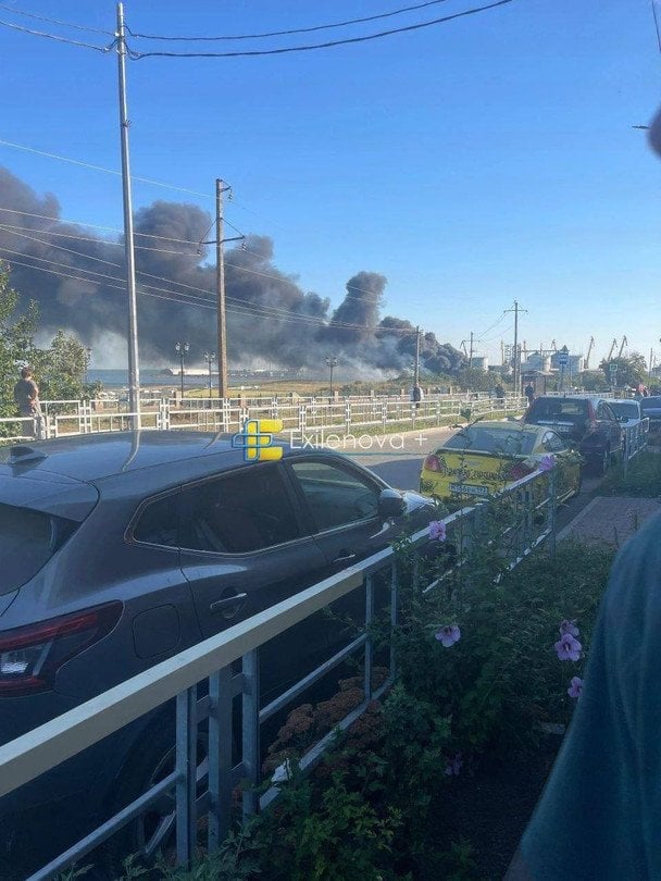 Порт у російському Єйську після повідомлень про атаку БПЛА. Фото: Exilenova+ / © Exilenova+