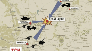 Выстрелы и взрывы в Дебальцево вообще не прекращаются