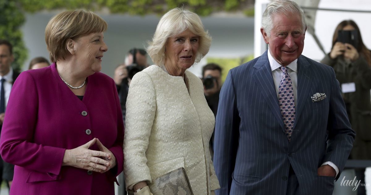 Герцогиня Корнуольская Камилла, принц Чарльз и Ангела Меркель