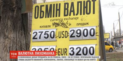 Валютная лихорадка: в обменниках доллар продают за 29 гривен, а евро - за 32 гривны