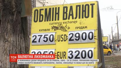 Валютная лихорадка: в обменниках доллар продают за 29 гривен, а евро - за 32 гривны