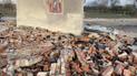 Її зафарбували, а вона знову проявилася: у Полтаві залишили стіну з зображенням Божої Матері під час демонтажу будівлі