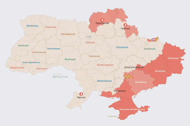 Росія атакує Україну БпЛА: напрямок руху