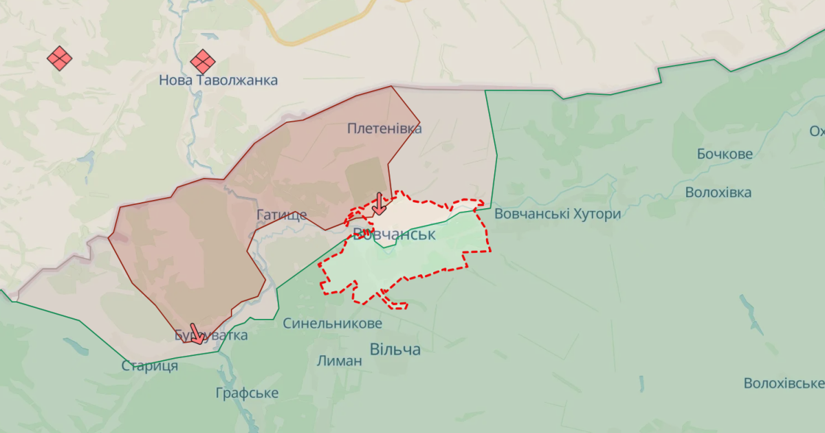 Бої у прикордонні Харківської області/ Фото: DeepStateMAP