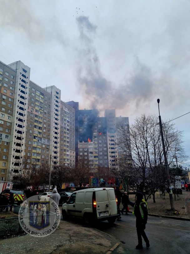 Последствия атаки по Киеву 7 февраля 2024 / © Киевская городская военная администрация.