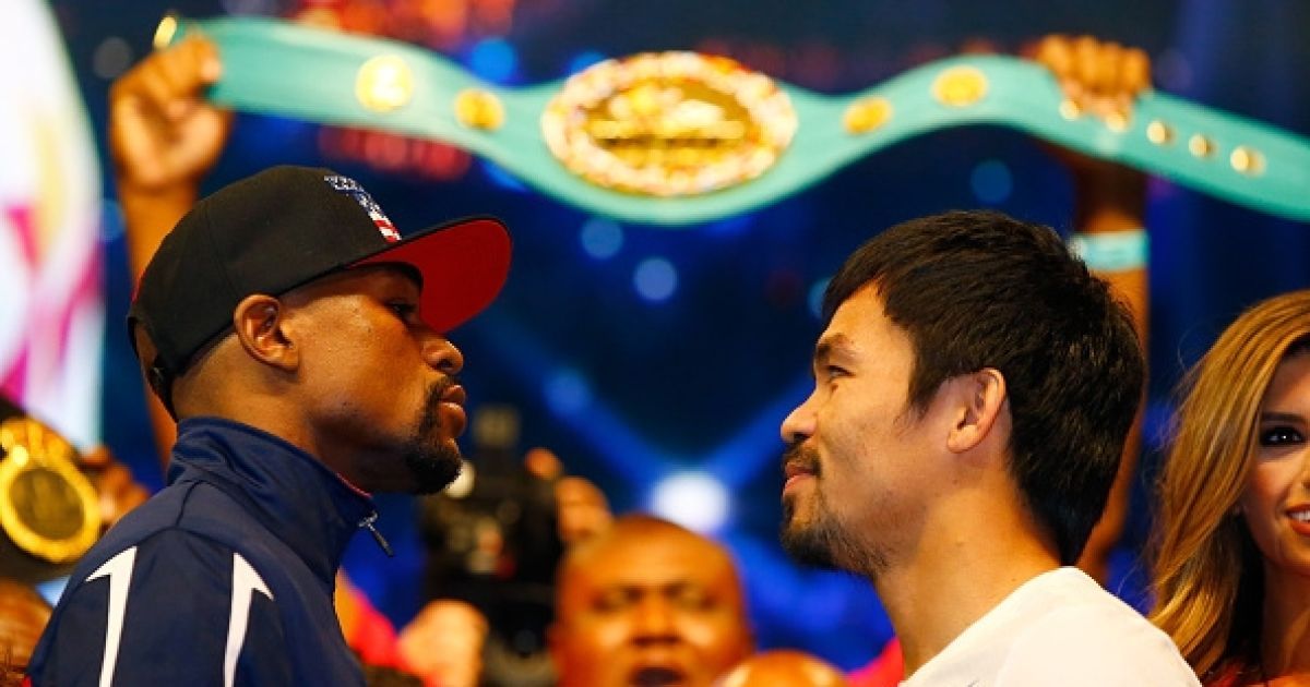 Взвешивание перед боем Мейвезер - Пакьяо / © boxingscene.com