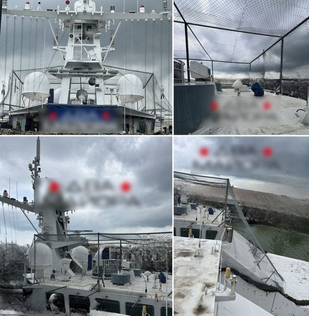 Cітка на російському кораблі проєкту «Охотник» / © Defense Express
