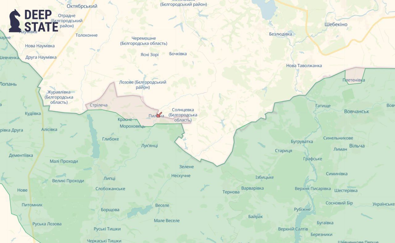 Мапа DeepState з наступальними діями ворога на Харківщині 10 травня / © 