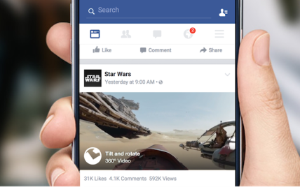 Facebook стал поддерживать 360-градусное видео