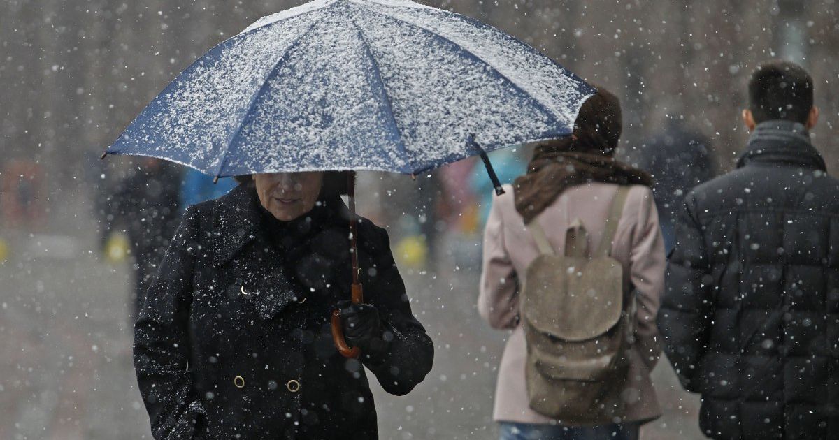 В Киеве выпал первый снег