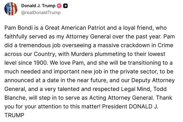 Допис Дональда Трампа. / © скриншот