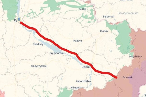 Траєкторія польоту дронів РФ.  / © Сергій Флеш