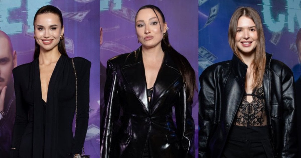 Сукня з декольте, шкіряний жакет і мереживне боді: учасниці "Холостяка" у стильних луках позували на кіноподії у Києві