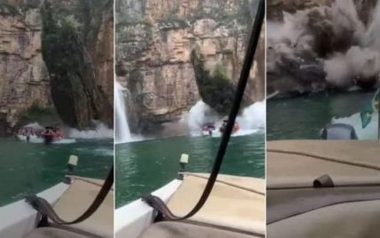 У Бразилії човни з туристами привалило шматком скелі: з'явилося моторошне відео