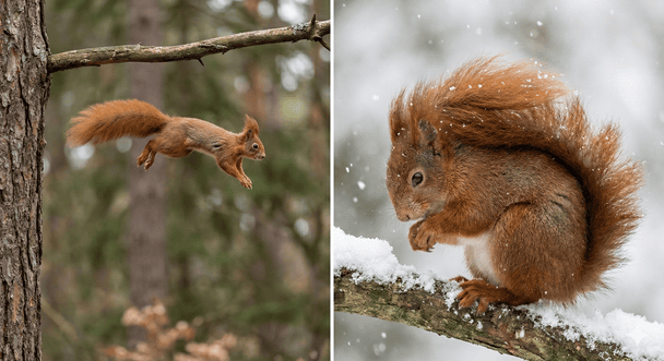 Білки використовують хвіст як парашут та ковдру