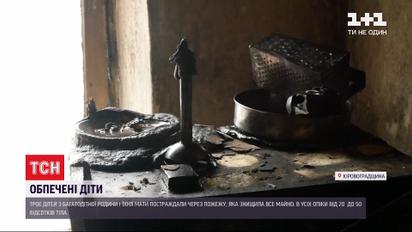 В результате пожара в Кировоградской области пострадали трое детей - дом семьи сгорел дотла