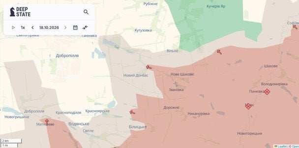 Ворог просунувся поблизу Нового Донбасу / © Deepstatemap