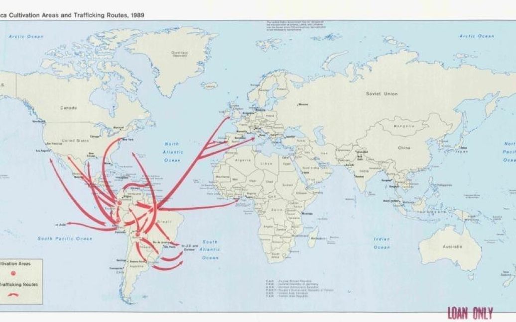 Глобальная торговля кокаином, 1989 / © CIA
