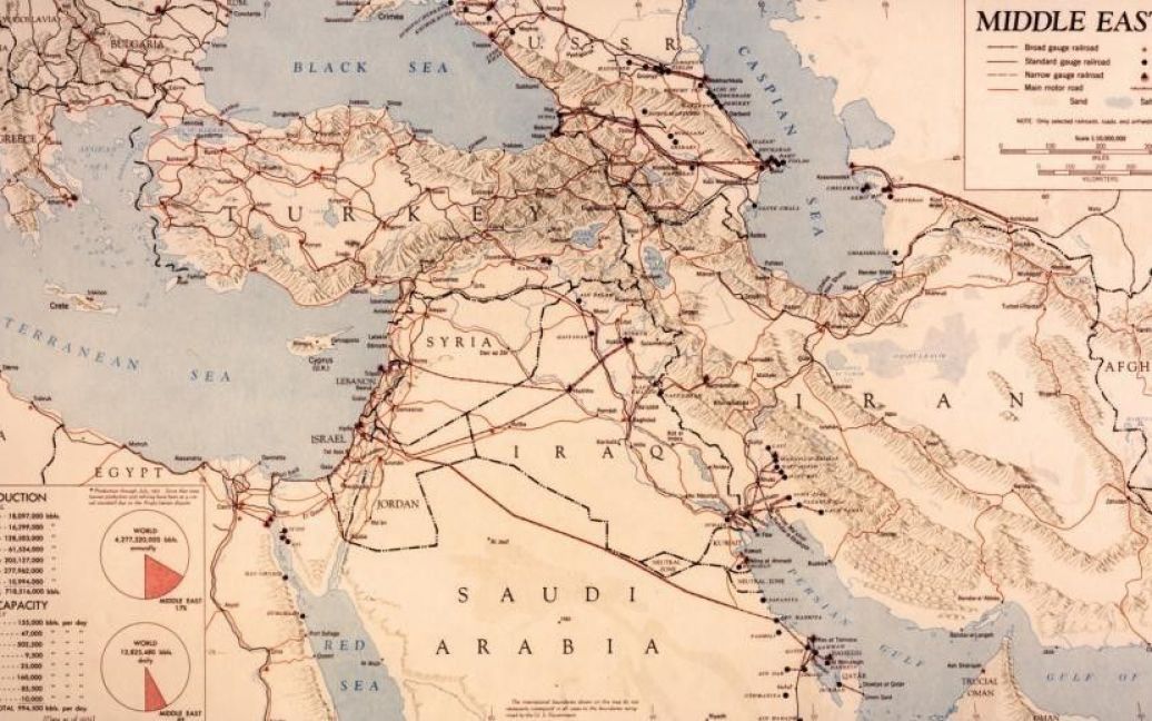 Инфраструктура Среднего Востока, 1951 / © CIA