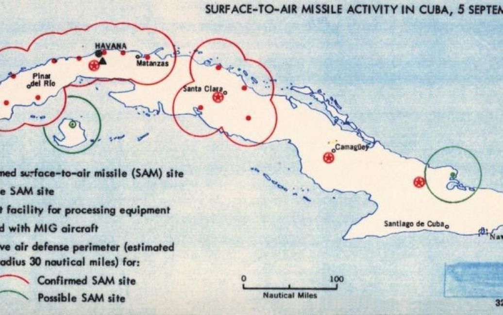 Размещение ракет на Кубе, 1962 / © CIA