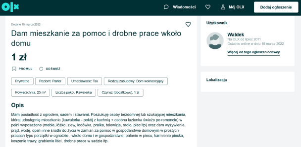 Аренда квартиры за 1 злотый — помощь