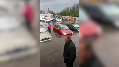 После грозы город Фастов на Киевщине затопило