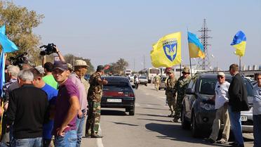 В Крыму стартовала бессрочная блокада полуострова. / © Громадське ТБ