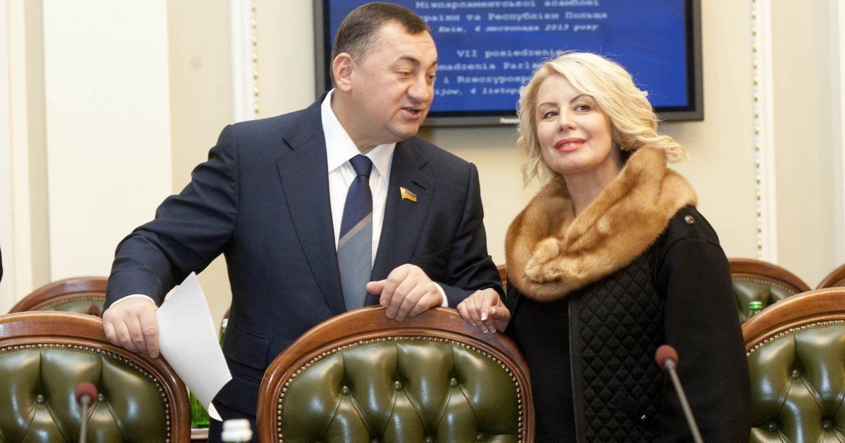 Александр Герега и Гана Герман в парламенте в ноябре 2013 года