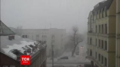 Киев внезапно накрыла сильная метель