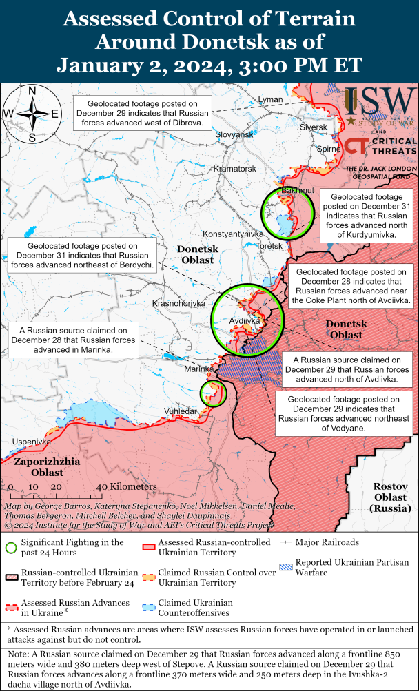 Мапа боїв на Донеччині
