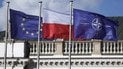 Прапори Євросоюзу, Польщі та НАТО
