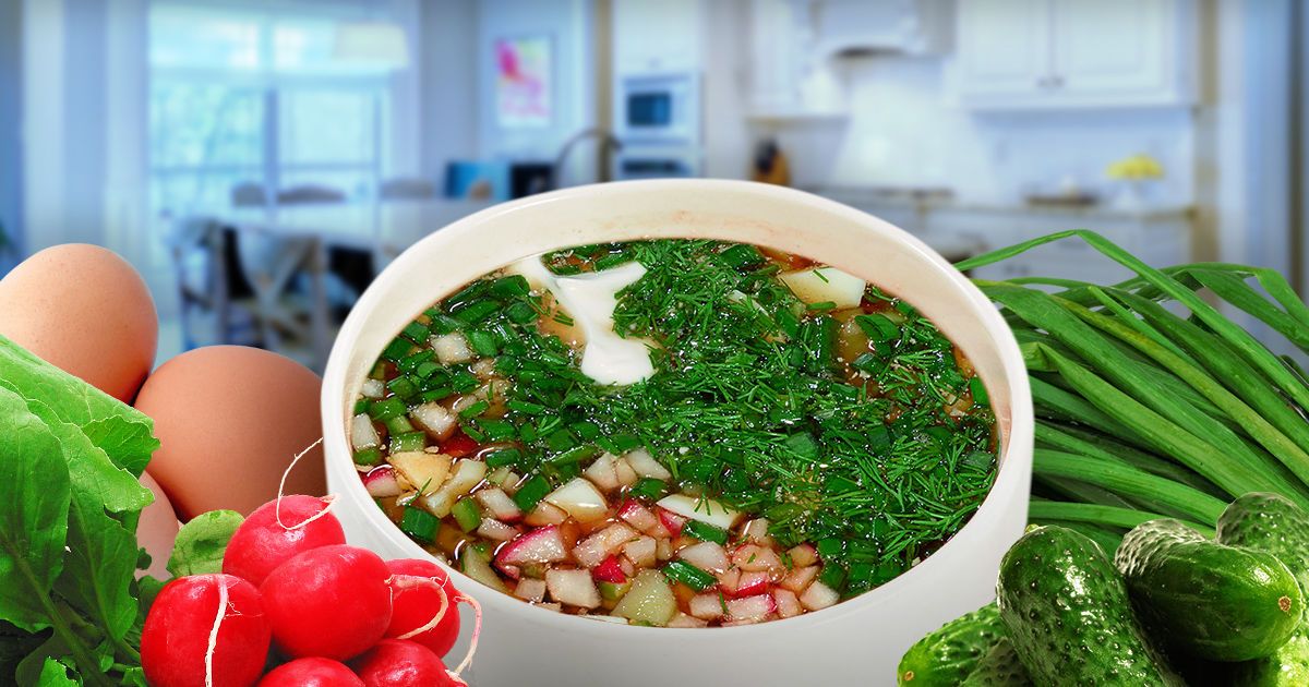 Ледяная окрошка на квасе