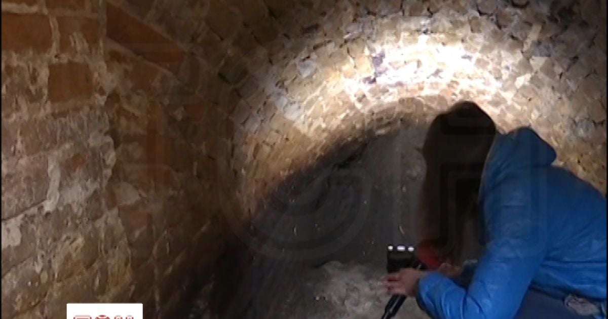 В Житомире во время дорожных работ откопали старинное подземелье