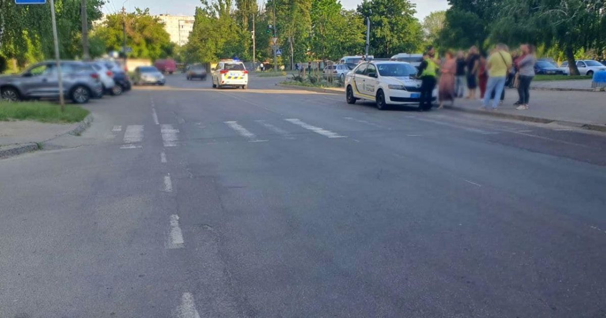 У Білій Церкві водійка Mazda на переході скоїла наїзд на двох дітей / © Полиция Киевской области