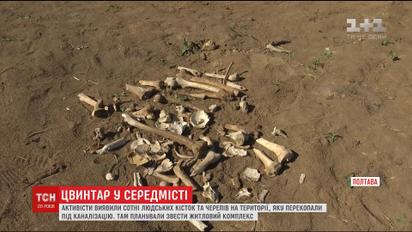 Полтавські активісти виявили цвинтар у кілька гектарів, який перекопали під каналізацію