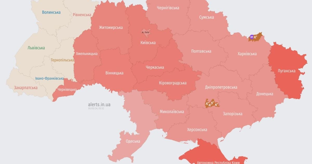 Большинство Украины "покраснело"