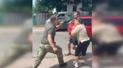Скришот из видео драки в Сети между гражданскими и мужчинами в форме