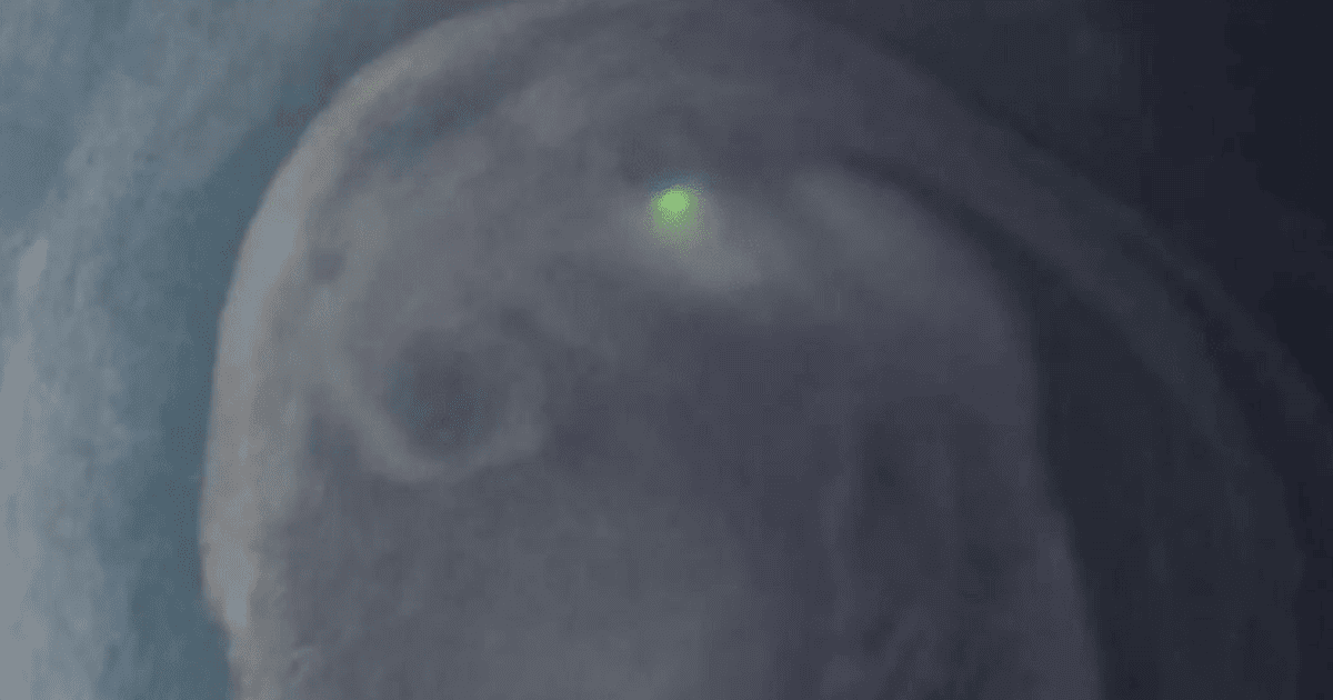 Зеленая вспышка на Юпитере