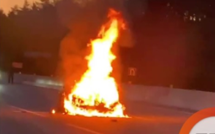 В Киеве сгорел дотла элитный Mercedes