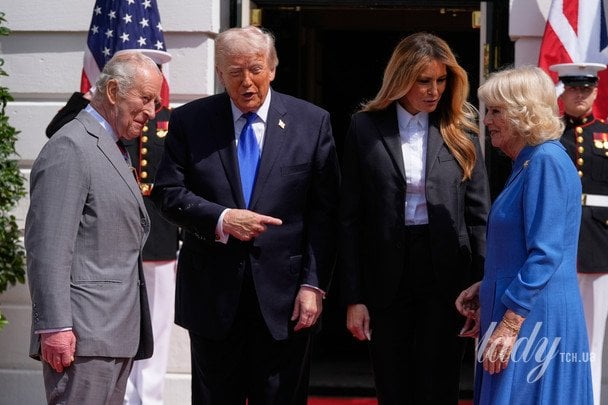 Король Чарльз, королева Камилла, Дональд и Мелания Трампы / © Associated Press